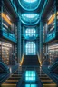 Placeholder: very modern science fiction library, in science fiction style, trending on artstation, sharp focus, studio photo, intricate details, highly detailed