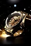 Placeholder: Produce a visual that showcases the shimmering brilliance of an Audemars Piguet gold watch under different lighting conditions, highlighting its luster and luxury.