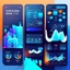 Placeholder: Design a visually engaging splash screen For ios/android app that represents the concept of social trading and showcases your brand identity. Consider incorporating elements like trading charts, financial symbols, or people connecting. Use Vector