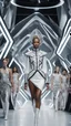 Placeholder: a captivating scene from a futuristic fashion runway, featuring models adorned in avant-garde, otherworldly outfits. Pay attention to the details of the clothing, accessories, and the dynamic atmosphere of the runway