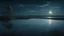 Placeholder: evening calm atmosphere and solitude, lake + moon, on the horizon + a lot of wind