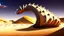 Placeholder: In the desert in the dunes a large sandworm full screen, concept art