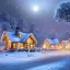 Placeholder: fantasy farming village winter night