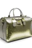 Placeholder: Oversized silver glitter travelbag with golden clasps