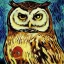 Placeholder: portrait of an owl Vincent van Gogh style