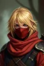 Placeholder: male ninja 18 years old with shoulder length blonde hair wearing ninja armor