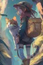 Placeholder: a girl and Cat on an Adventure, 4k, full detail, high resolution, digital art, anime, b