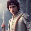 Placeholder: White Sculpture frodo full body, Rome sculpture style, full body, fresco background, hyper realistic, 8k,