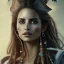 Placeholder: best quality, realistic lighting, masterpiece portrait of Penelope Cruz from pirates of the Caribbean, details, light dusting of freckles, shot from above, simple chain hauberk, warhammerVector art matte painting digital illustration 3D shading CryEngine Behance HD 3Delight