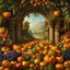 Placeholder: Paradise of pumpkins, apples, grapes, corn, and more,colorful8k resolution concept art,By Leonardo da vinci,Michelangelo,Raffaello deep color, daytime Lighting, digital illustration, 4K, Hyperdetailed, Intricate Details, 3D shading, Art of Illusion