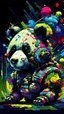Placeholder: Pixelart,panda,stunning,2d art,gasmask,nuclear,futuristic, colorful,powerful art, masterpice,