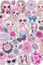 Placeholder: aesthetic girly stickers template