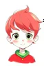 Placeholder: santa's little helper, cute kid, short hair, white background, clean outline