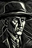 Placeholder: Linocut noir detective