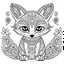 Placeholder: mandala baby fox, happy, cute animals, full view, realistic, coloring page, only draw lines, coloring book, clean line art, –no sketch, color, –ar 3:4, white background, minimalistic black lines, minimal black color, low level black colors, coloring page, avoid thick black colors, thin black line art, avoid colors, perfect shape, perfect clear lines,