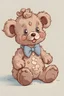 Placeholder: A thin lanky teddy bear with curly hair drawn in dreamy Disney style