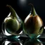 Placeholder: Beautiful double image by blending a windy sea and glass pears. The sea should serve as the primary background, skillfully incorporating its details into shiny glass pears, sharp focus, double exposure, shiny glass apple, (pear transparent glass shape) (sea inside) lifeless, dead, glass apple, earthy colors, decadence, complex design, ultra-realistic, high-definition, highly detailed, dark softbox image, ray tracing, cinematic, HDR, realistic (double exposure: 1.1)