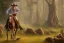 Placeholder: old RUGED cowboy face forest