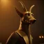 Placeholder: A portrait post-apocalypse of Jackal Egyptian God Anubis ,in the third temple, sci-fi fantasy style, volumetric lighting, particales,highly detailed,cinamatic,8k,3D,fire and black deep colours.