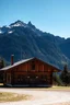 Placeholder: Gambar rumah full kayu dengan background gunung yang sangat indah