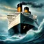 Placeholder: Titanic is sinking and shaking with stong waves of oceon ,passengers trying to save there life , Celene Deon sings my heart will go on on port of Titanic