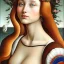 Placeholder: portrait of a beautiful busty woman Sandro Botticelli style smiling