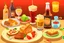 Placeholder: European Food and drinks animation style