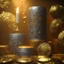 Placeholder: dynamic lighting, Intricately detailed, Splash screen art, deep color, Unreal Engine, volumetric lighting, silver coins, gold coins, silver treasure, stacked coins, indoors, candle, altar, black table, sigil, shiny, metallic, bullion,