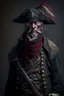 Placeholder: 70 years old victorian bloodborne soldier with a musket bandana