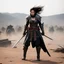 Placeholder: Yeah Somethin′ comin', I can feel it (yeah) , ready to fight, in dust, rust and blood, her body is covered with throwing daggers belts