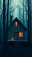 Placeholder: Minimalistic abstract, surrealism mobile a house in the wood, art, hues, High quality, 4k depth