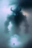 Placeholder: fog and smoke in a shape of a monsterous demon beast humanoid and a colour of a storm