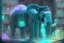 Placeholder: Elephant in a crystal shop with radioluminescent neon crystals