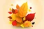 Placeholder: Flat design vector-style image of autumn, leaf, wild flower made of honey, layered paper art, abstract , 8k , cinematic