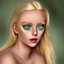 Placeholder: Portrait of beautiful blonde woman with green eyes