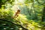 Placeholder: motion blur fast running pixie Quickling - Forgotten Realms along winding branches in lush green forest , bokeh like f/0.8, tilt-shift lens 8k, high detail, smooth render, down-light, unreal engine, prize winning