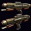 Placeholder: weapon for a videogame, sci-fi, ammo, futuristic, single, side-view