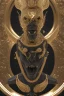 Placeholder: black male African Egyptian alien, cracks in the voodoo head, wicked, eyes, crown, blood, 8k, finely detailed, photo realistic, tiger turquoise skull head gold dragon space alien snow skeleton gold teeth silver crown silver space face mask