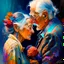 Placeholder: Sweet Beautiful older couple Modifiers: oil on canvas beautiful imperial colors crisp quality colourful ashley wood megan duncanson Daniel Gerhartz