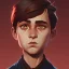 Placeholder: Portrait of a handsome brown haired little warlock kid by Nick Harris