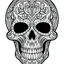 Placeholder: very simple Coloring page for beginers with skull, very Bold outlines and white background, not very detailed, without any patterns