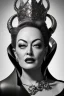 Placeholder: Joan Crawford as evil queen in black leather, busty, cleavage, dominatrix, curvy, angry, stern look. unreal 5, octane render, cinema4d, dynamic lighting, dramatic lighting, 4k, redshift render, highly detailed, hyper realistic,anthropomorphic