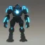 Placeholder: mecha with tracks for a tank. His body is armor and his hands are machine guns. The robot head has glass and the driver is an animal