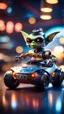 Placeholder: Gremlin pimp robot on roadster star ship ,bokeh like f/0.8, tilt-shift lens 8k, high detail, smooth render, down-light, unreal engine, prize winning