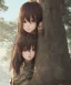 Placeholder: Anime girl cute neck head portrait, warrior costume, village, meditation, woods, cyberpunk, 8k quality