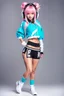 Placeholder: a cute full body shot of anime adult lady wearing hip hop dance clothes standing