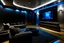 Placeholder: a dedicated home cinema room with LED ambient lighting in the walls