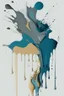 Placeholder: color palette, grey, navy, turquoise, gold, beige, splash, splashes, spills, drops