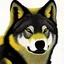 Placeholder: Black red and yellow wolf