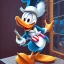 Placeholder: Mystery Donald duck, Ambiance dramatique, hyperrealisme, 8k, high quality, lot of details, fit within portrait